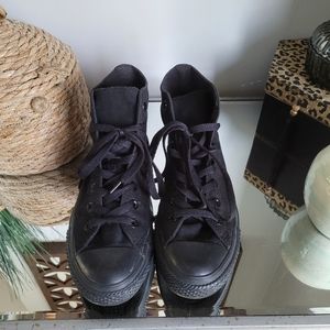 Converse high top all black women's size 8